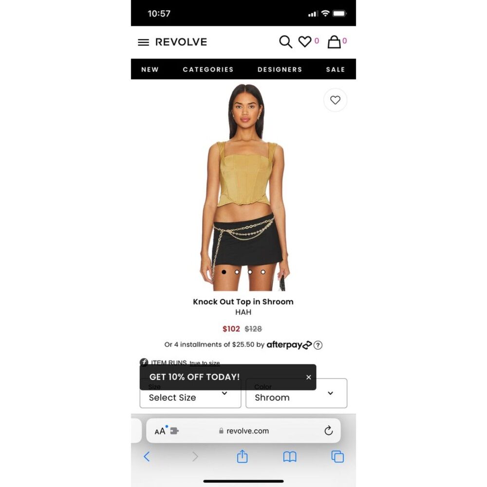 NWT Free People/HAH Knockout Top in Shroom Sz S